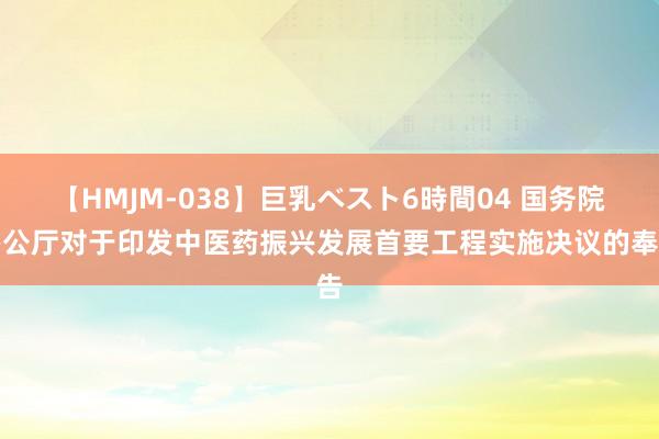 【HMJM-038】巨乳ベスト6時間04 国务院办公厅对于印发中医药振兴发展首要工程实施决议的奉告