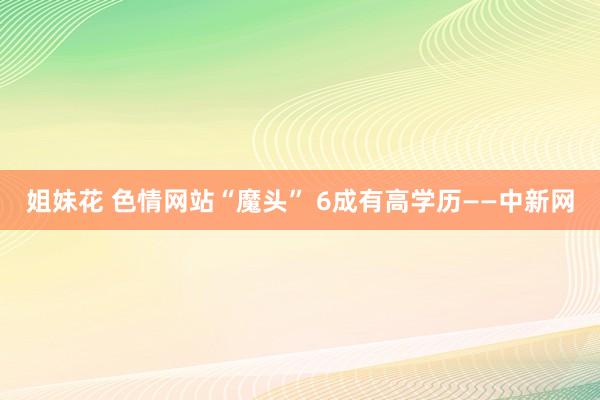 姐妹花 色情网站“魔头” 6成有高学历——中新网