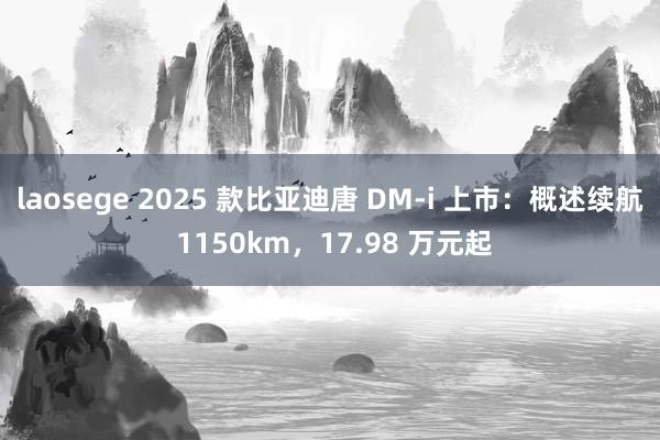 laosege 2025 款比亚迪唐 DM-i 上市：概述续航 1150km，17.98 万元起