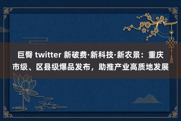 巨臀 twitter 新破费·新科技·新农景：重庆市级、区县级爆品发布，助推产业高质地发展