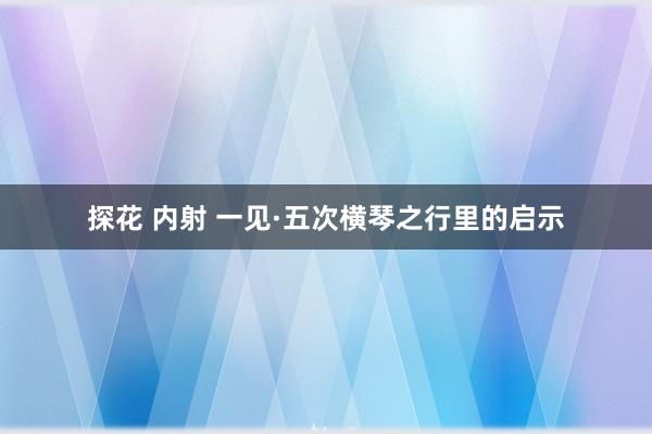 探花 内射 一见·五次横琴之行里的启示